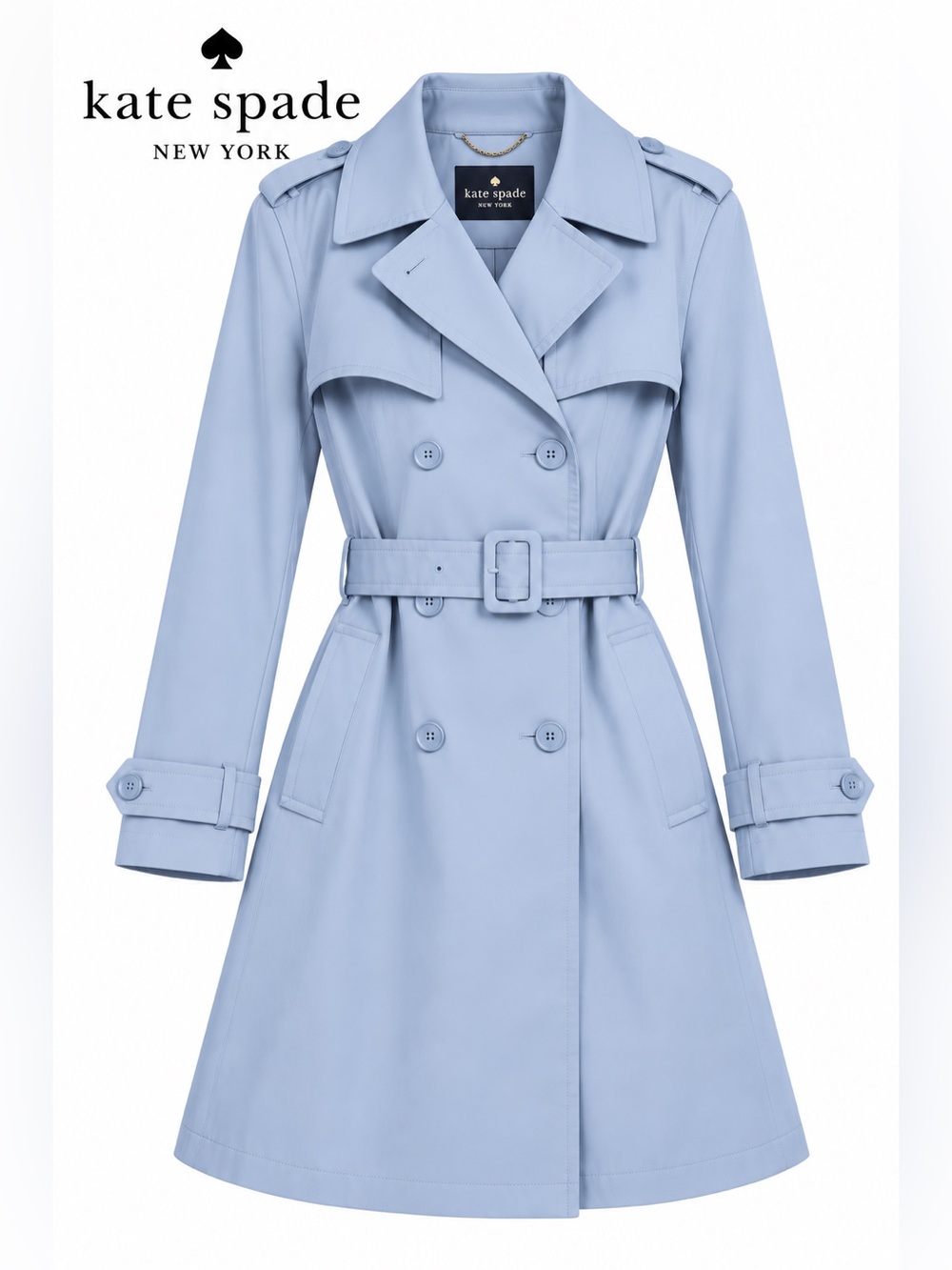NWT gorgeous Kate Spade Women's Pleated Back Water-Resistant Trench Coat